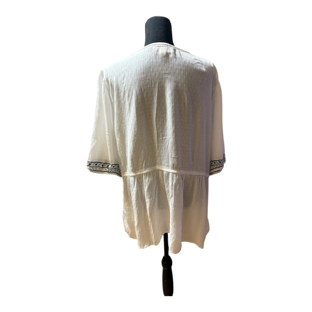 NWT Nurture by Westbound Cream Graphic 3/4 Sleeve Tunic Size 2X - Picture 7 of 11
